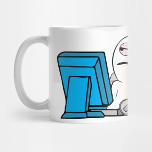 Introverted unimpressed attitude sleepless meme character Mug